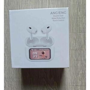 New, Sealed Box. ANC/ENC White Earbuds. Noise Reduction, Touch Control.